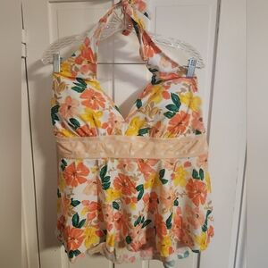 Time And Tru Floral Swim Top 2XL NWT